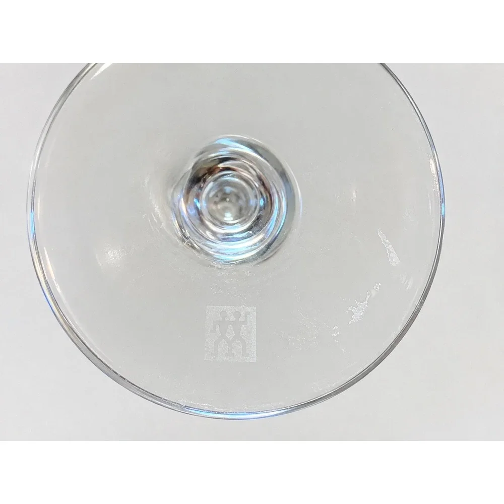 Zwilling JA Henckels Wine Glasses Set of 2 Clear Glass Stemware Logo Etched Base